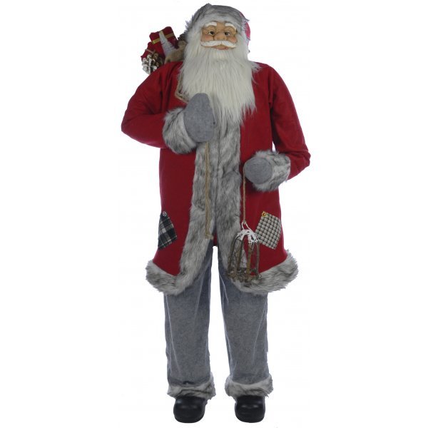 Χριστουγεννιάτικος Διακοσμητικός Άγιος Βασίλης Κόκκινος με Δώρα (60cm)